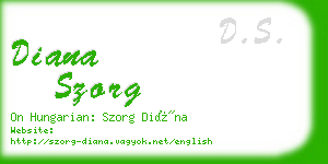 diana szorg business card